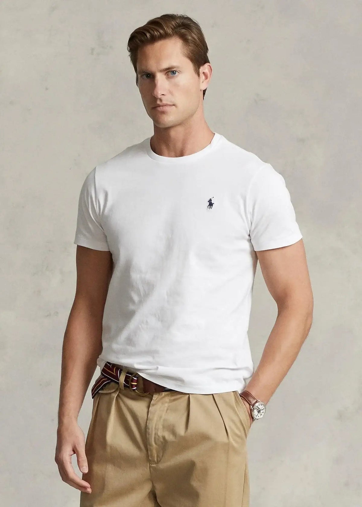 Camiseta POLO RALPH LAUREN de Punto Custom Slim Fit Blanca