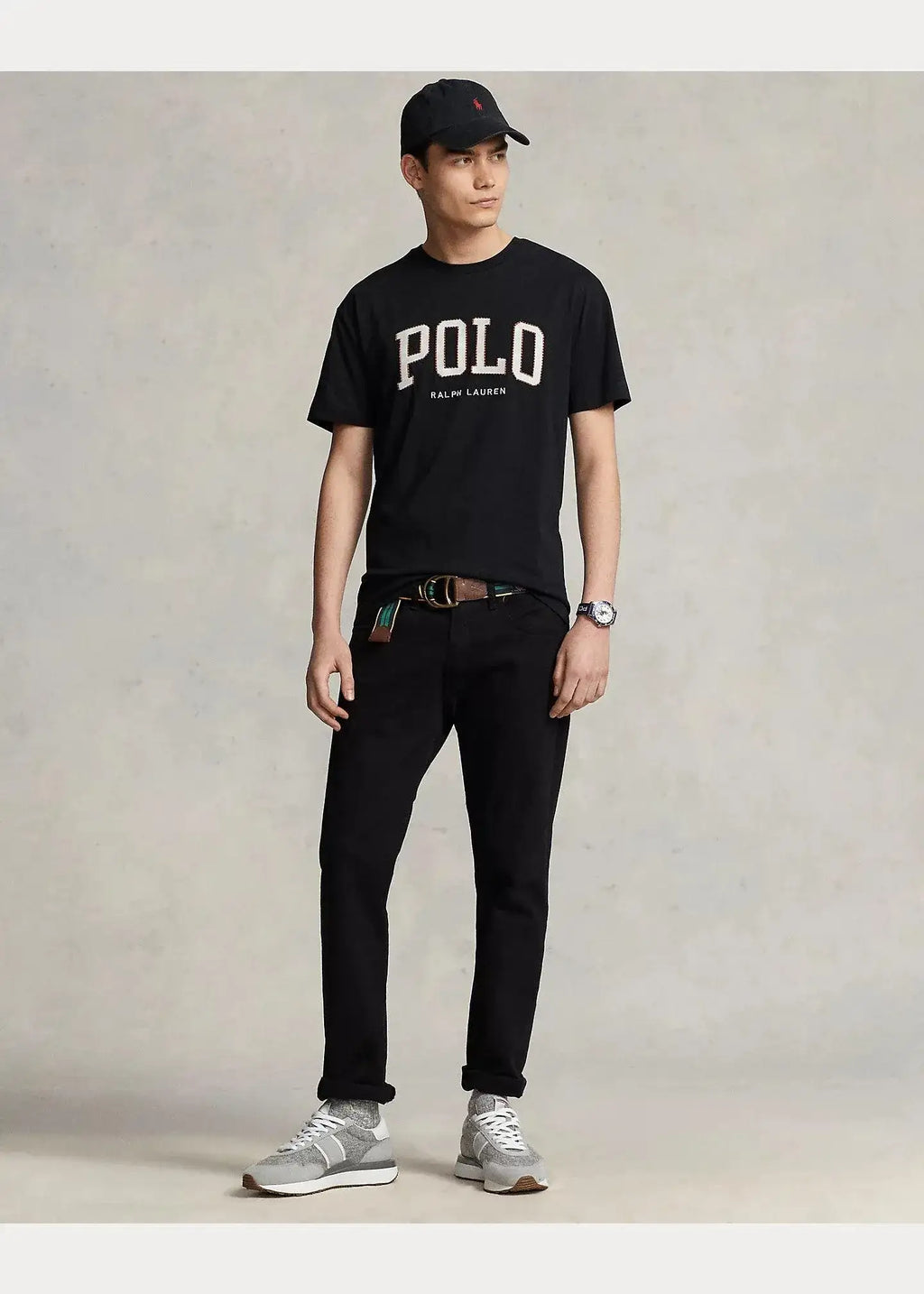 Camiseta Polo Ralph Lauren de punto jersey con logotipo Negra