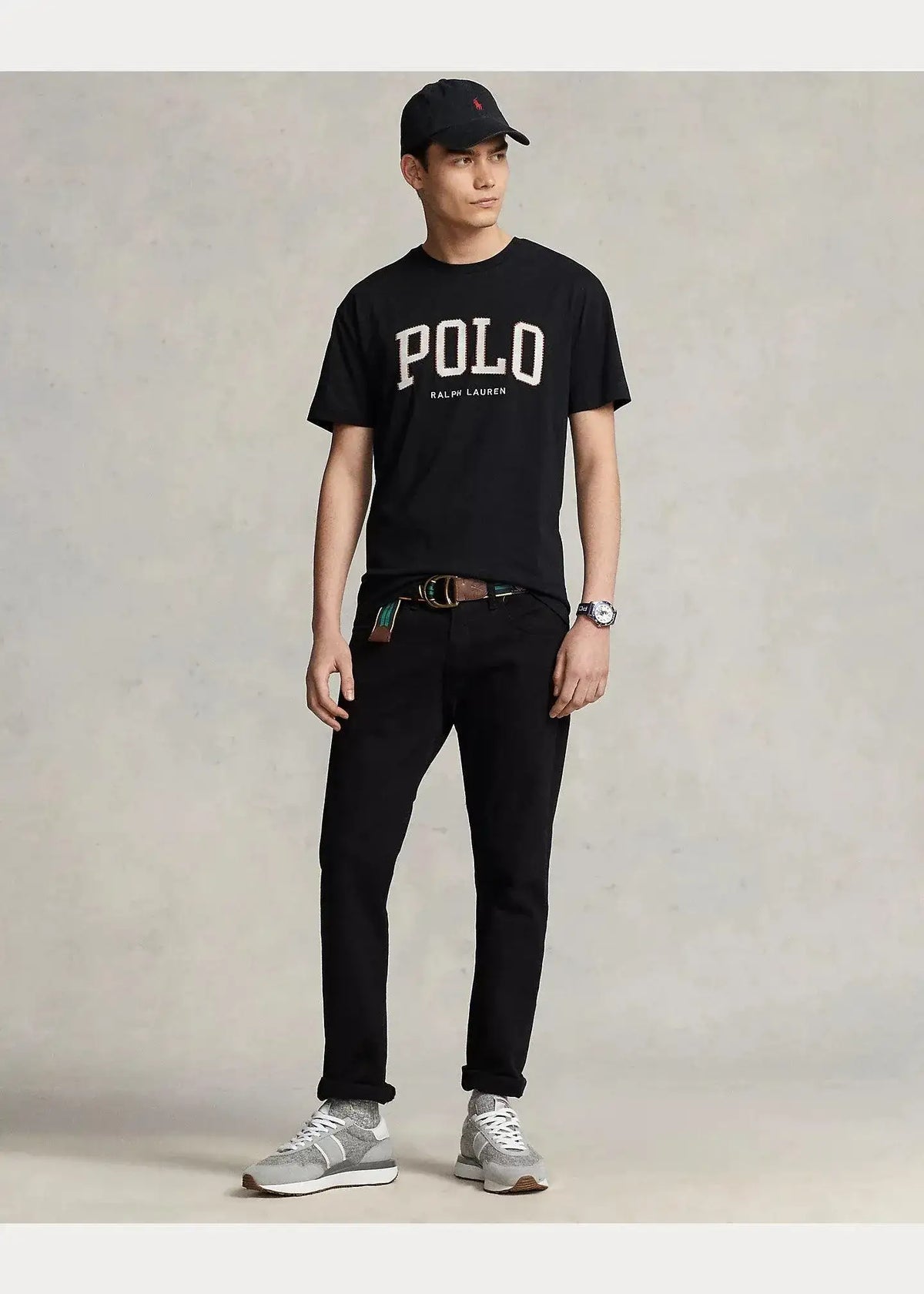 Camiseta Polo Ralph Lauren de punto jersey con logotipo Negra