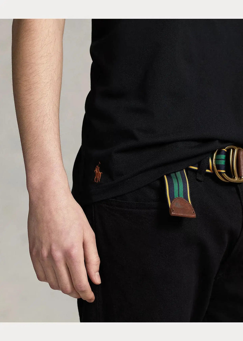 Camiseta Polo Ralph Lauren de punto jersey con logotipo Negra