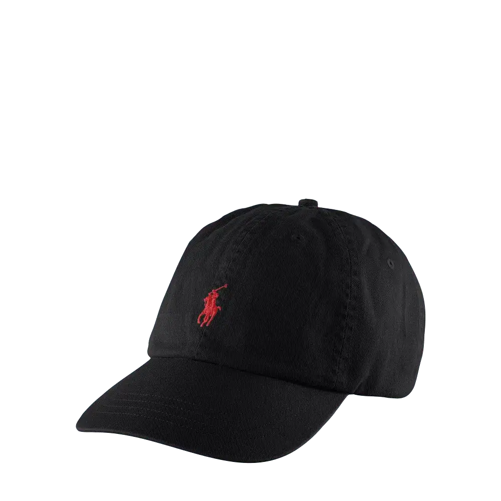 Gorra Polo Ralph Lauren Negra con Visera de Tela de Algodón