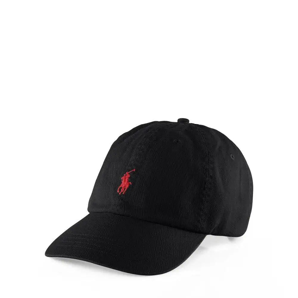Gorra Polo Ralph Lauren Negra con Visera de Tela de Algodón