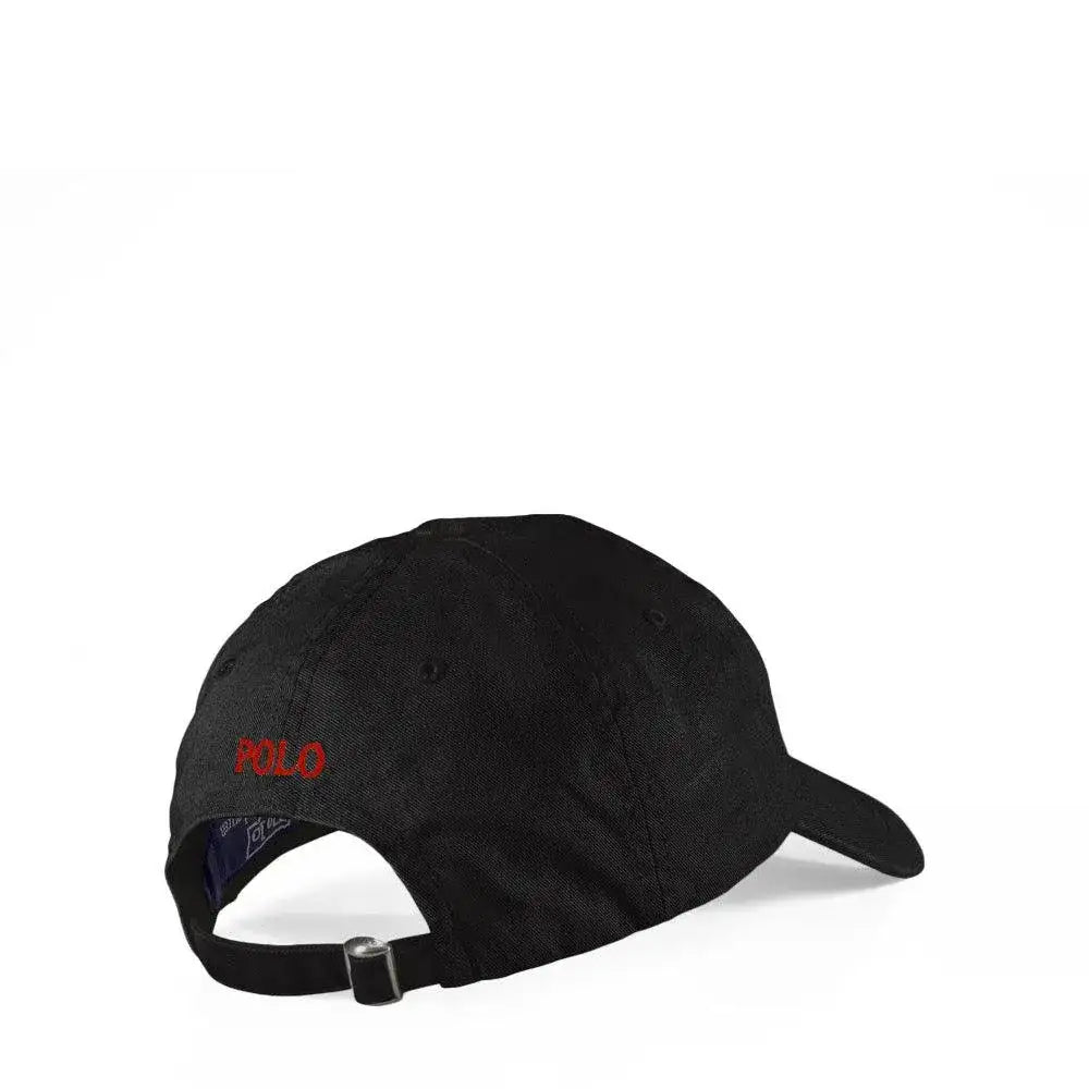Gorra Polo Ralph Lauren Negra con Visera de Tela de Algodón