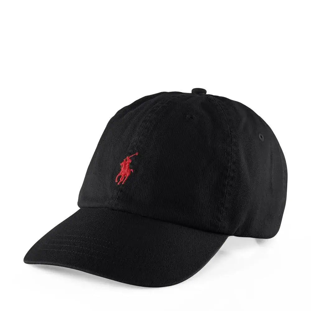 Gorra Polo Ralph Lauren Negra con Visera de Tela de Algodón