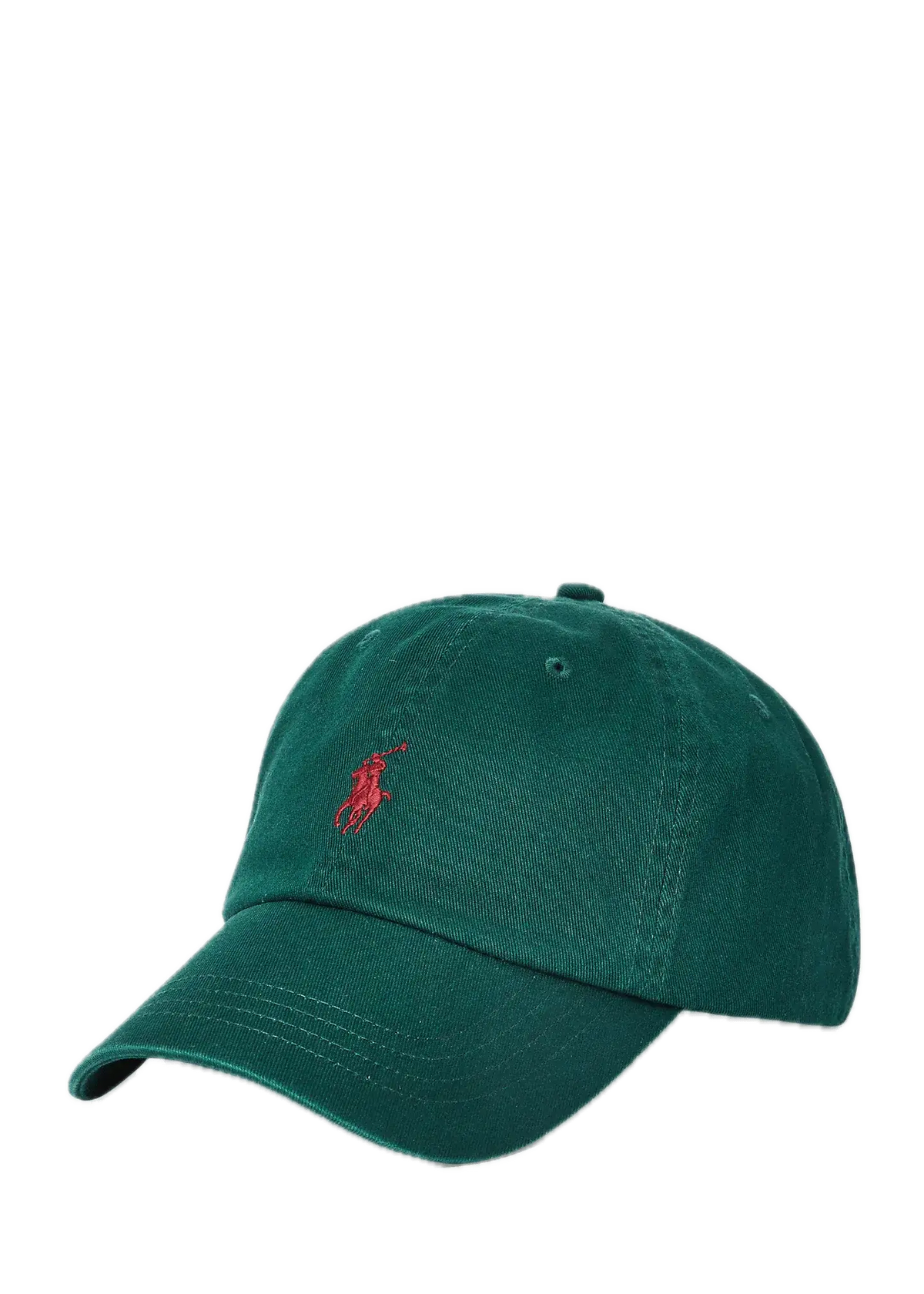 Gorra Polo Ralph Lauren Verde Universitario con Visera de Tela de Algodón
