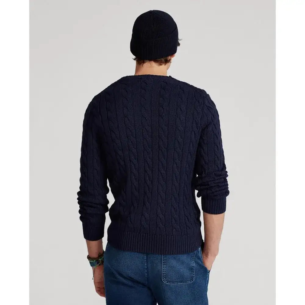 Jersey Polo Ralph Lauren de algodón de punto de ochos azul