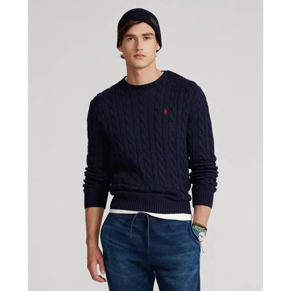 Jersey Polo Ralph Lauren de algodón de punto de ochos azul