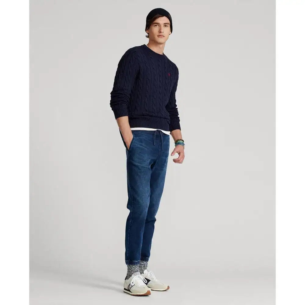 Jersey Polo Ralph Lauren de algodón de punto de ochos azul