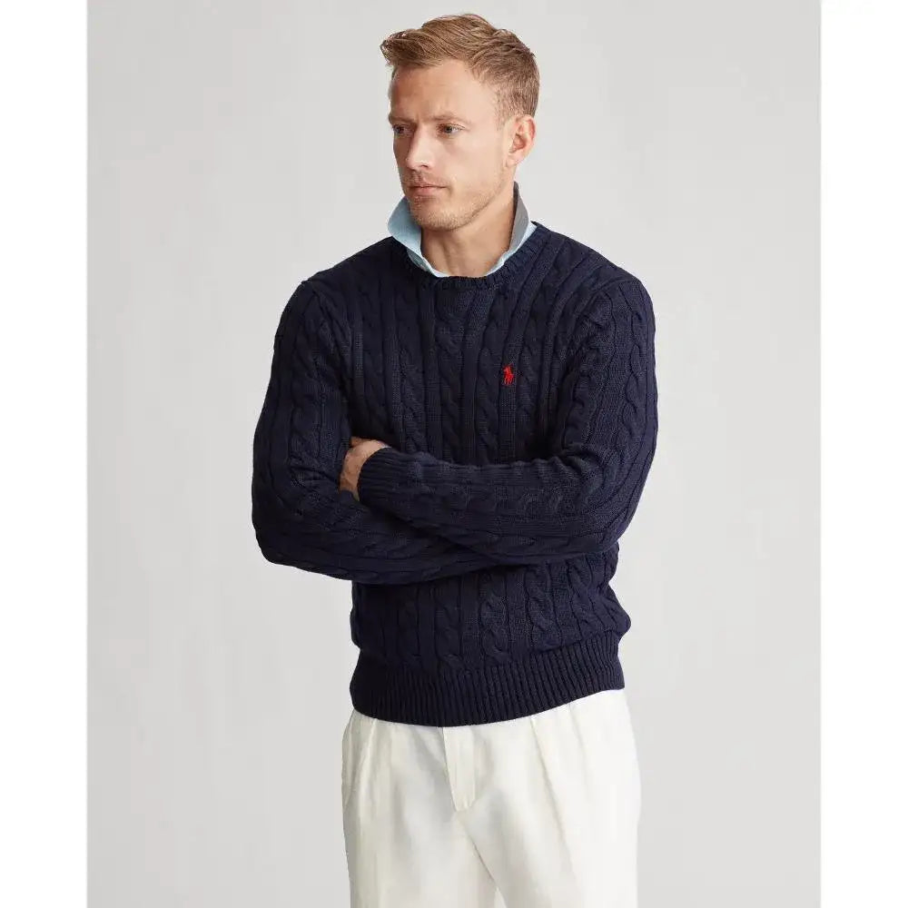Jersey Polo Ralph Lauren de algodón de punto de ochos azul