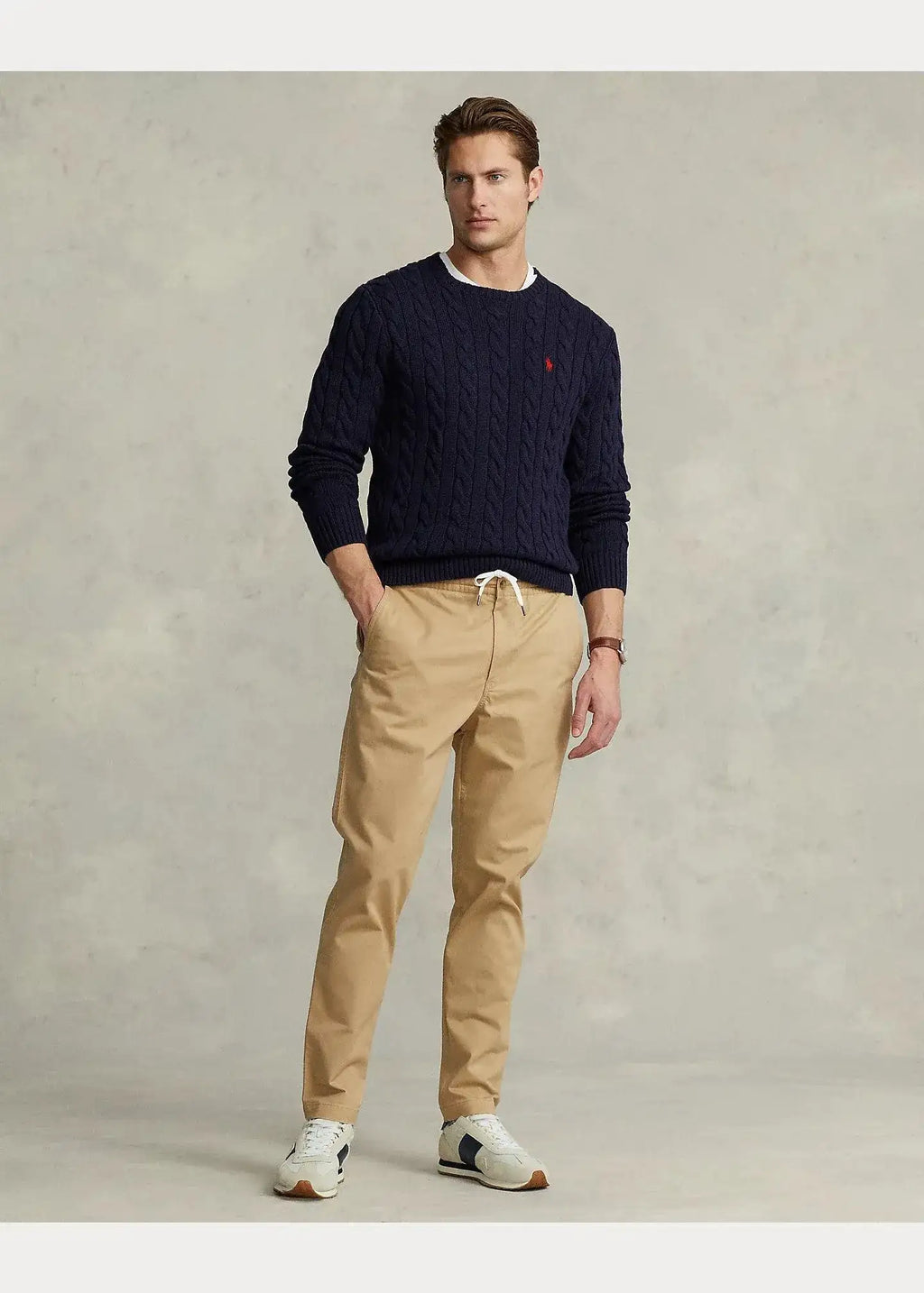 Jersey Polo Ralph Lauren de algodón de punto de ochos azul