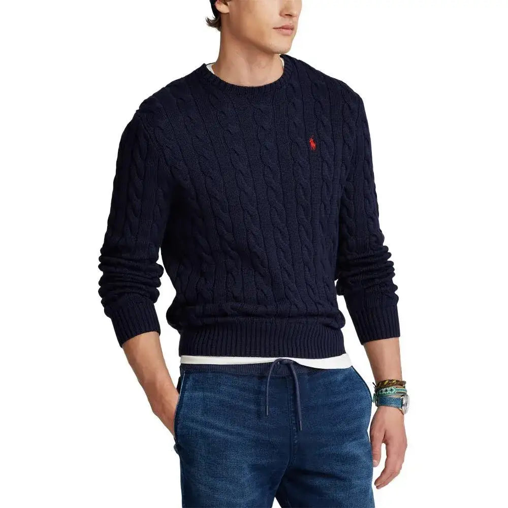 Jersey Polo Ralph Lauren de algodón de punto de ochos azul