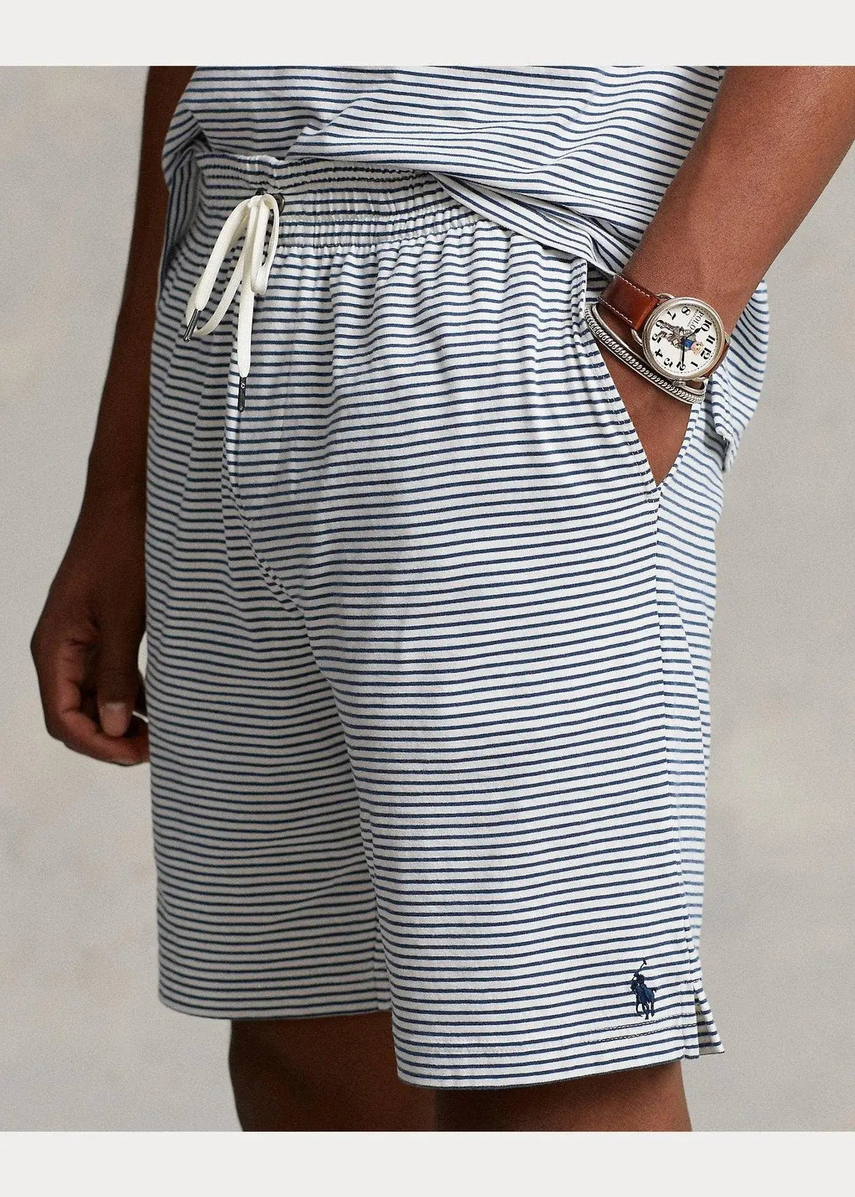 Pantalón Ralph Lauren corto de punto con rayas