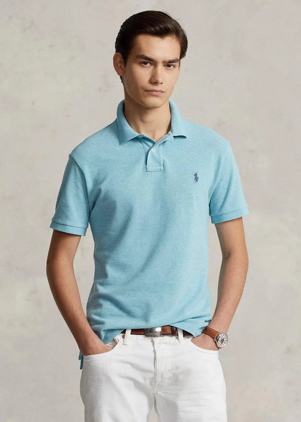 Polo de Hombre de Piqué Ralph Lauren Slim Fit Watchhill Blue Heather
