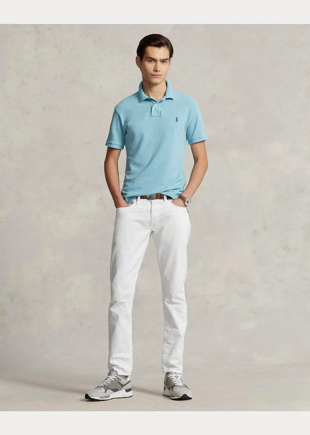 Polo de Hombre de Piqué Ralph Lauren Slim Fit Watchhill Blue Heather
