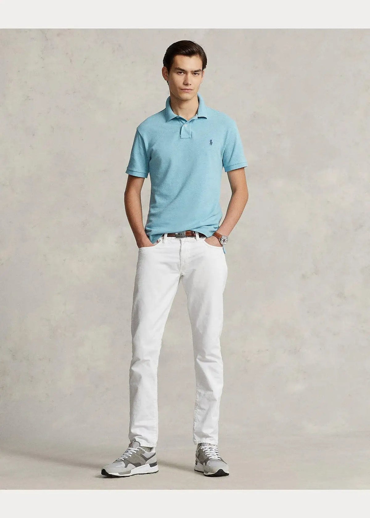 Polo de Hombre de Piqué Ralph Lauren Slim Fit Watchhill Blue Heather