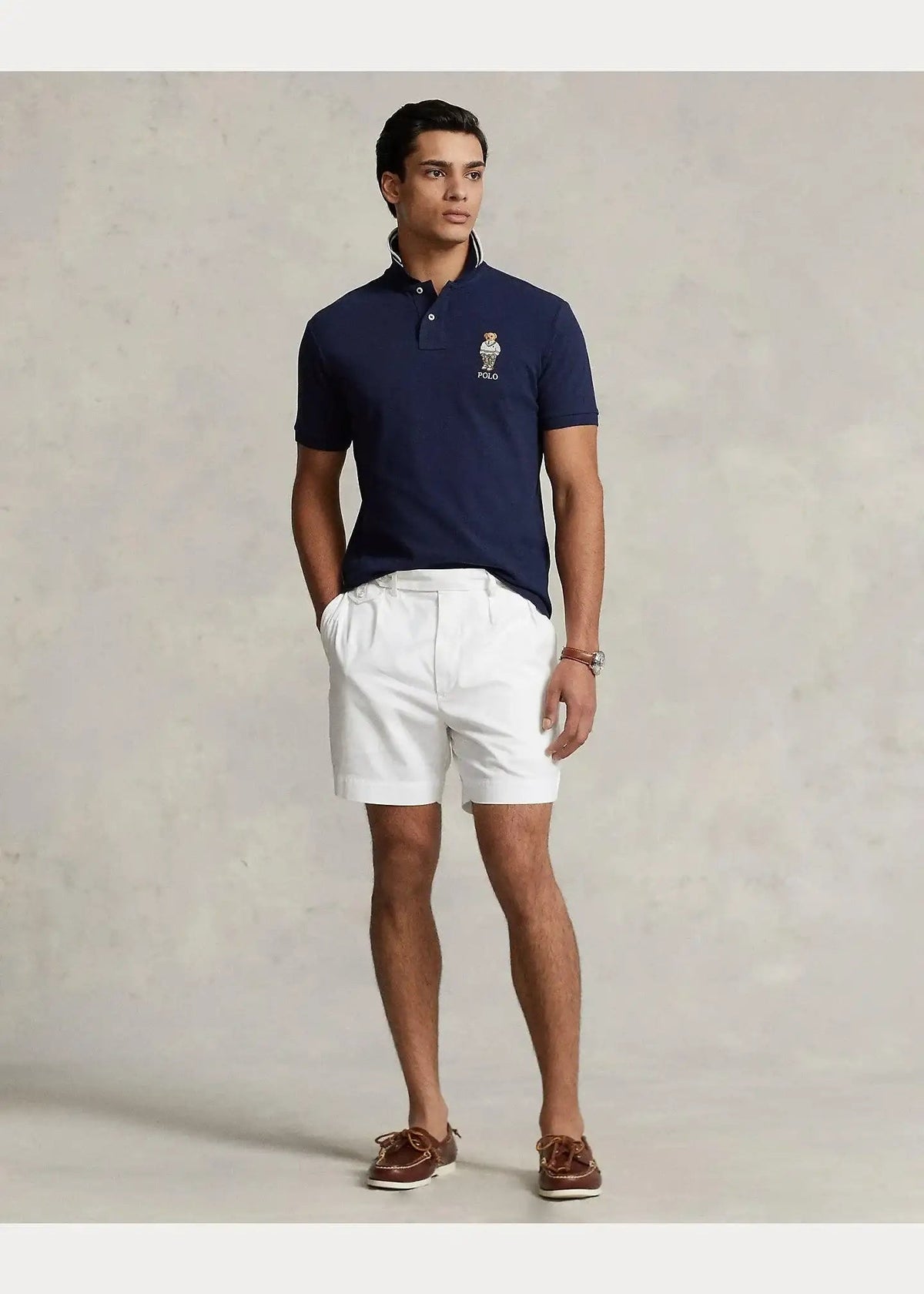 Polo de Hombre Ralph Lauren piqué Custom Slim con Polo Bear