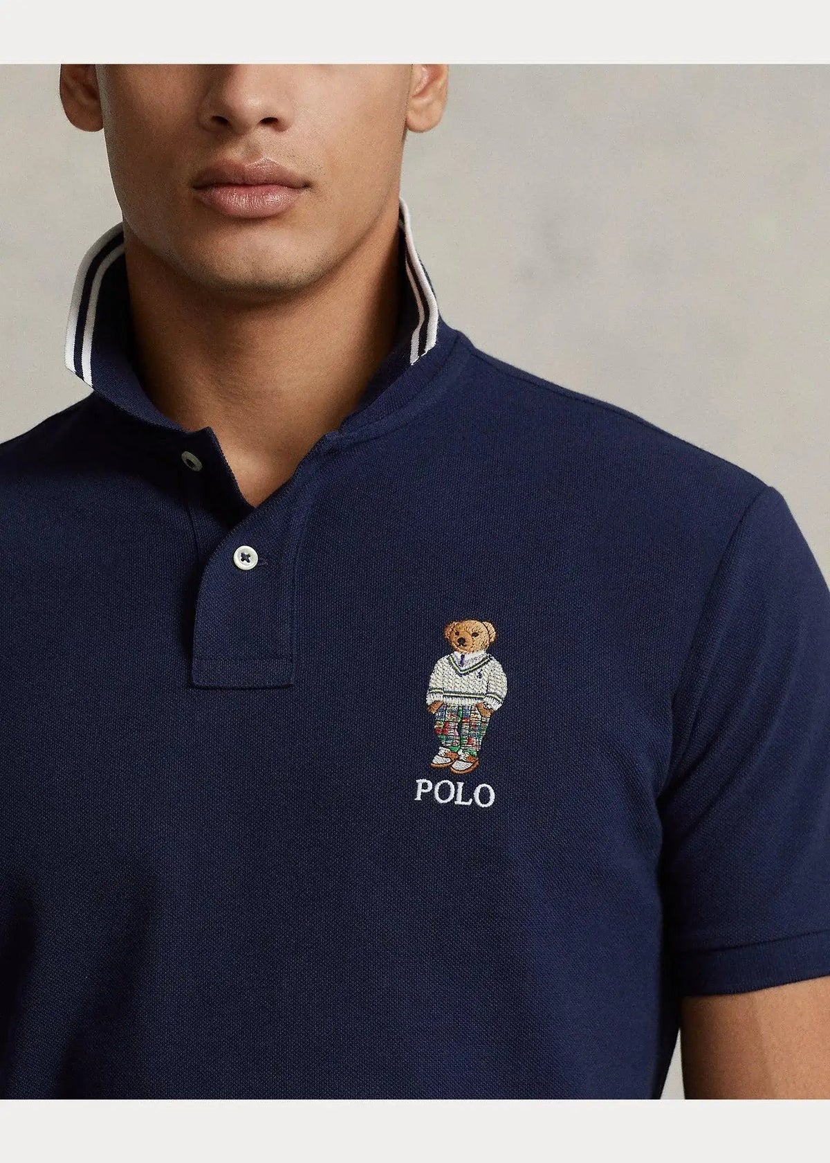 Polo de Hombre Ralph Lauren piqué Custom Slim con Polo Bear