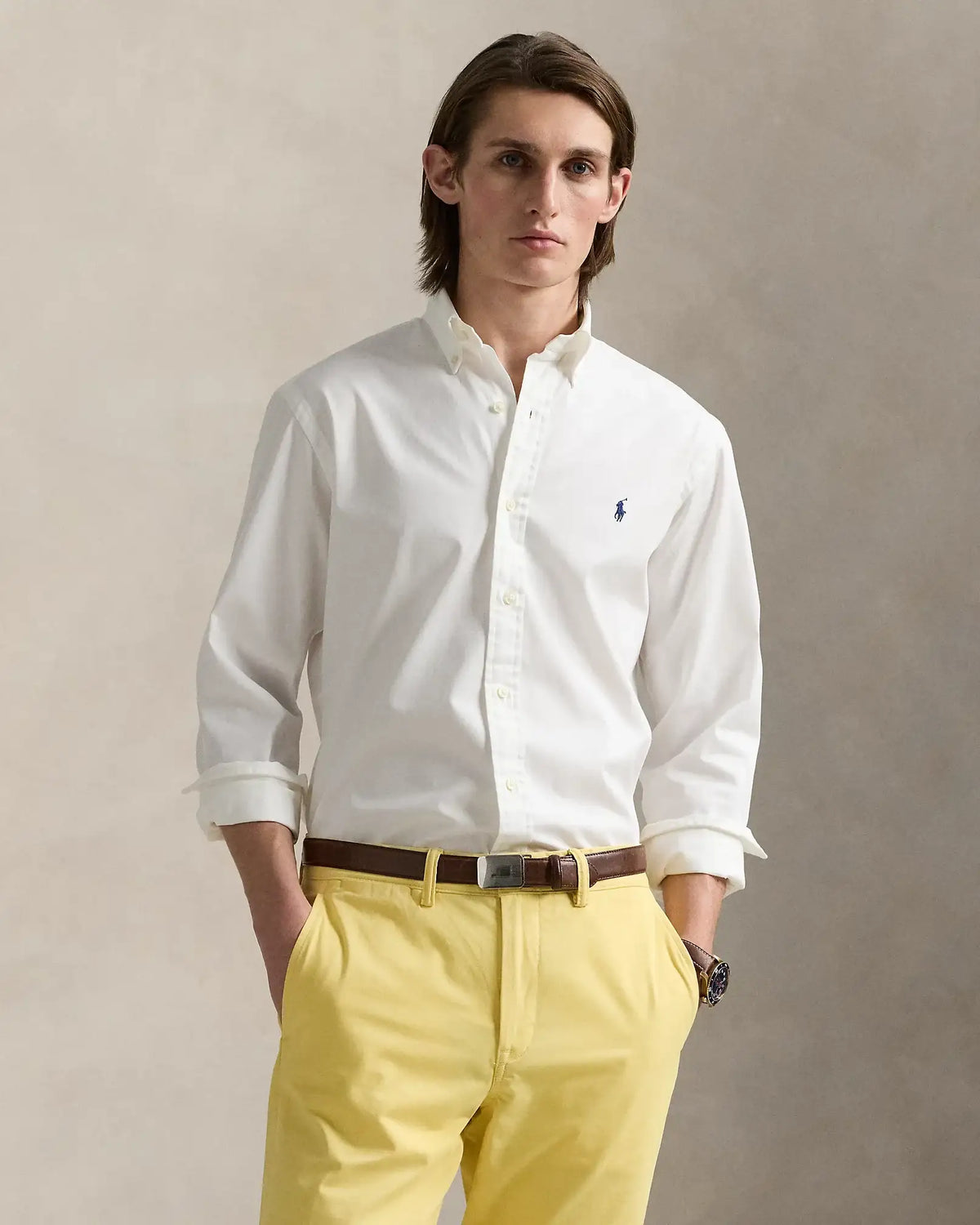 Camisa de Sarga POLO RALPH LAUREN Custom Fit Blanco