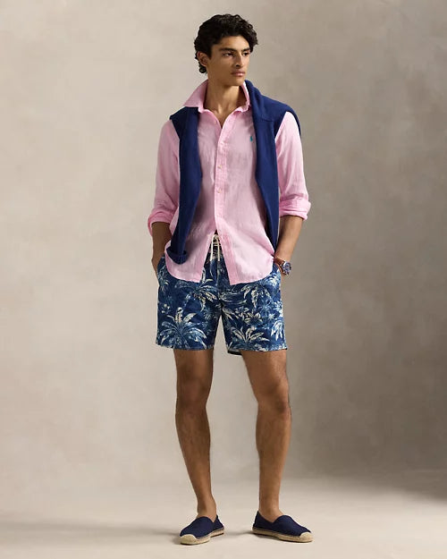 Camisa POLO RALPH LAUREN Lino Custom Slim Pink