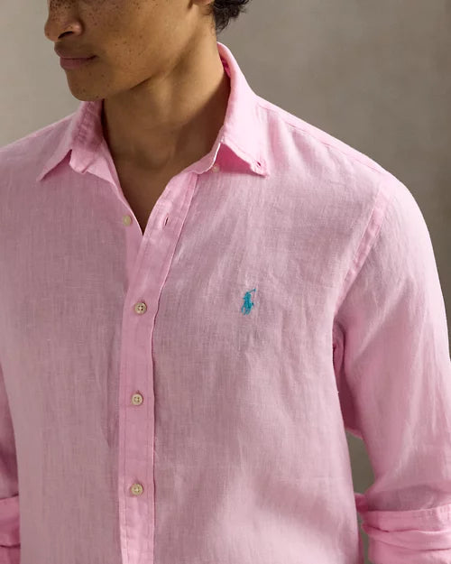 Camisa POLO RALPH LAUREN Lino Custom Slim Pink