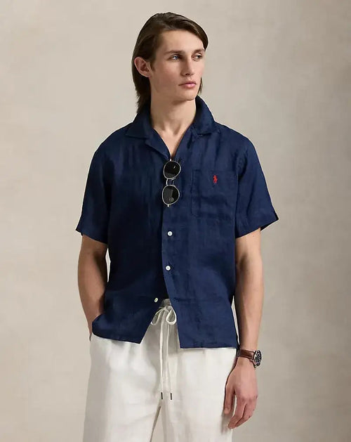Camisa de Lino POLO RALPH LAUREN Classic Fit Azul Marino Newport