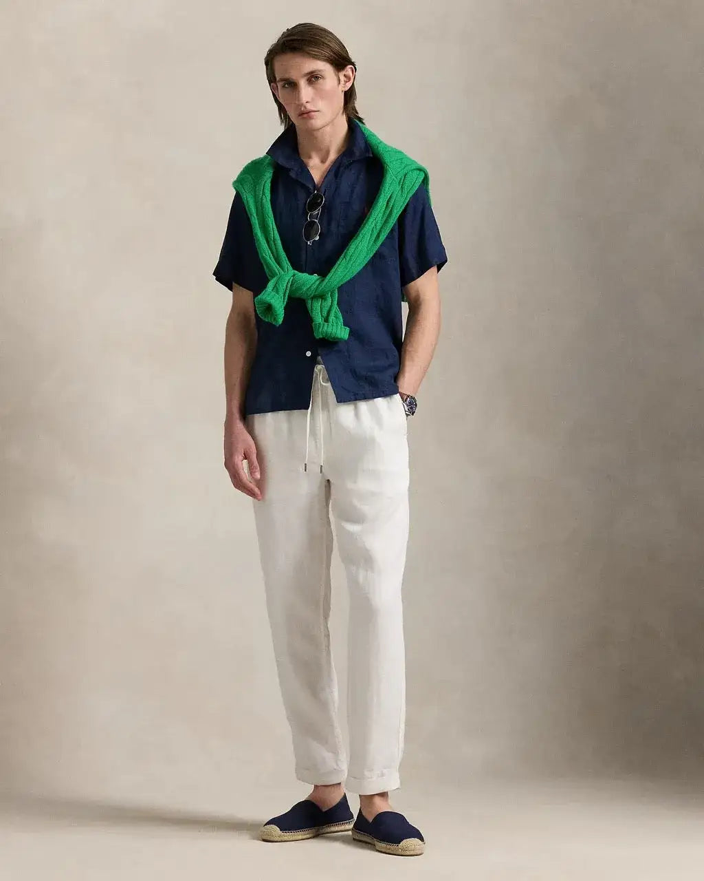 Camisa de Lino POLO RALPH LAUREN Classic Fit Azul Marino Newport